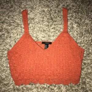 Forever 21 cropped crochet tank top